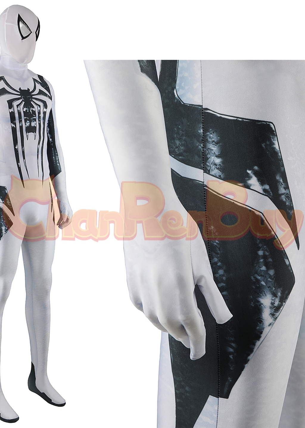 Venom Costume Marvel's Spider-man 2 Bodysuit Cosplay for Adult Kids White Ver