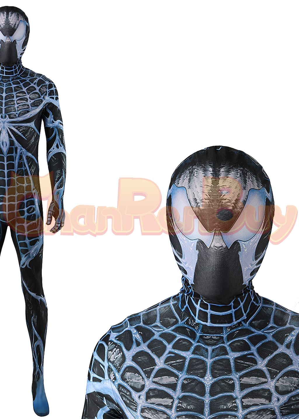 Venom Costume Marvel's Spider-man 2 Bodysuit Cosplay for Adult Kids Black Blue Ver