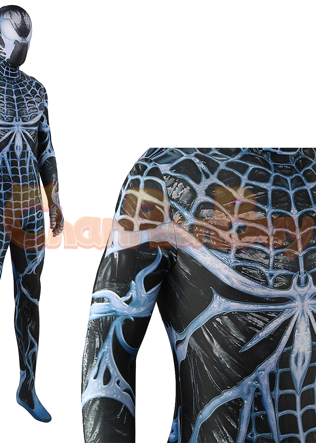 Venom Costume Marvel's Spider-man 2 Bodysuit Cosplay for Adult Kids Black Blue Ver
