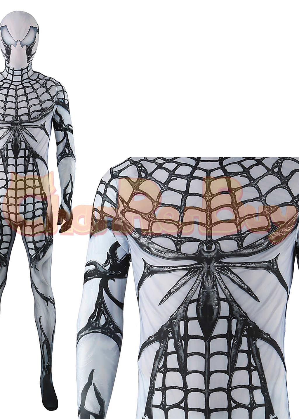 Venom Costume Marvel's Spider-man 2 Bodysuit Cosplay for Adult Kids Black White Ver