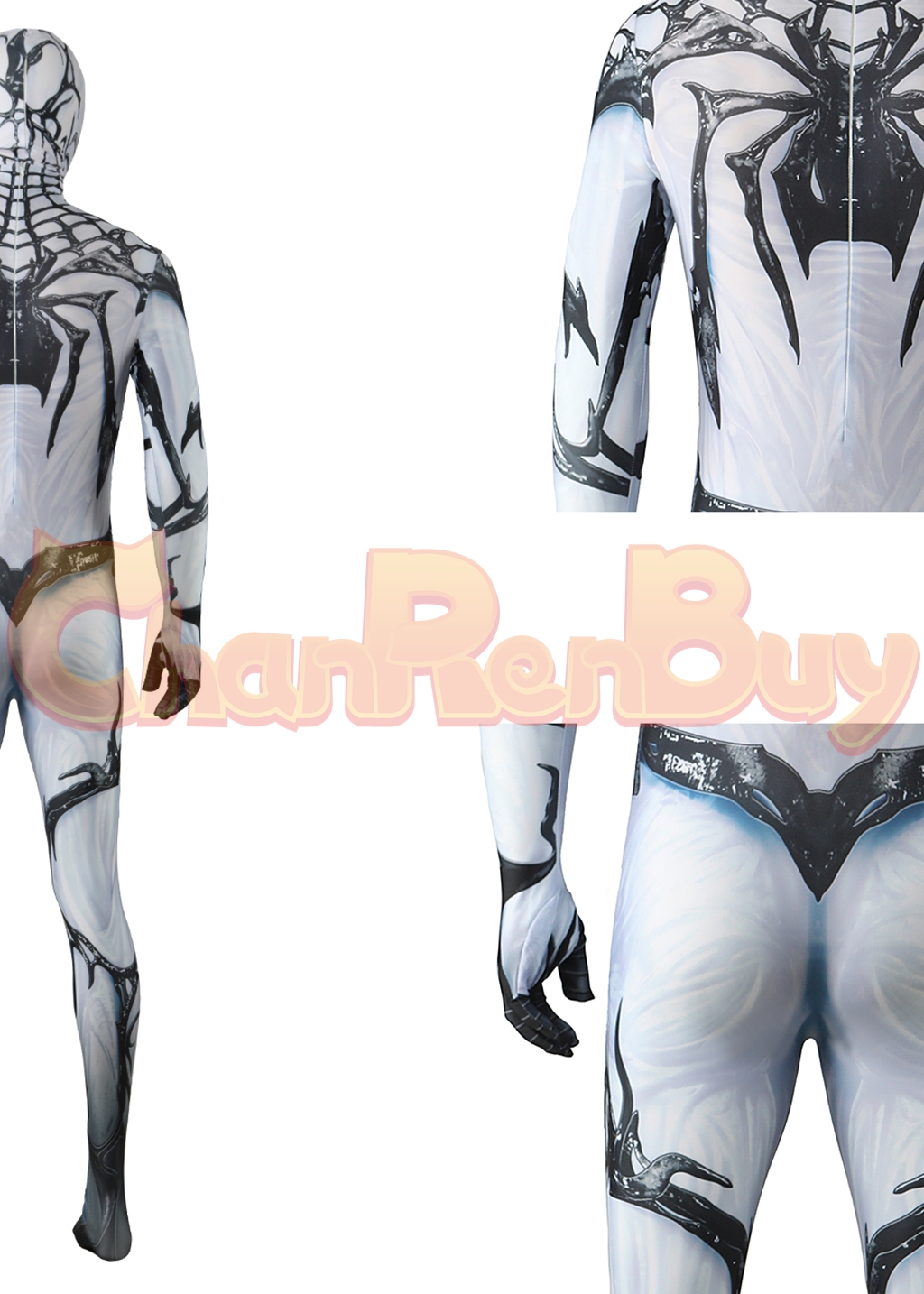 Venom Costume Marvel's Spider-man 2 Bodysuit Cosplay for Adult Kids Black White Ver