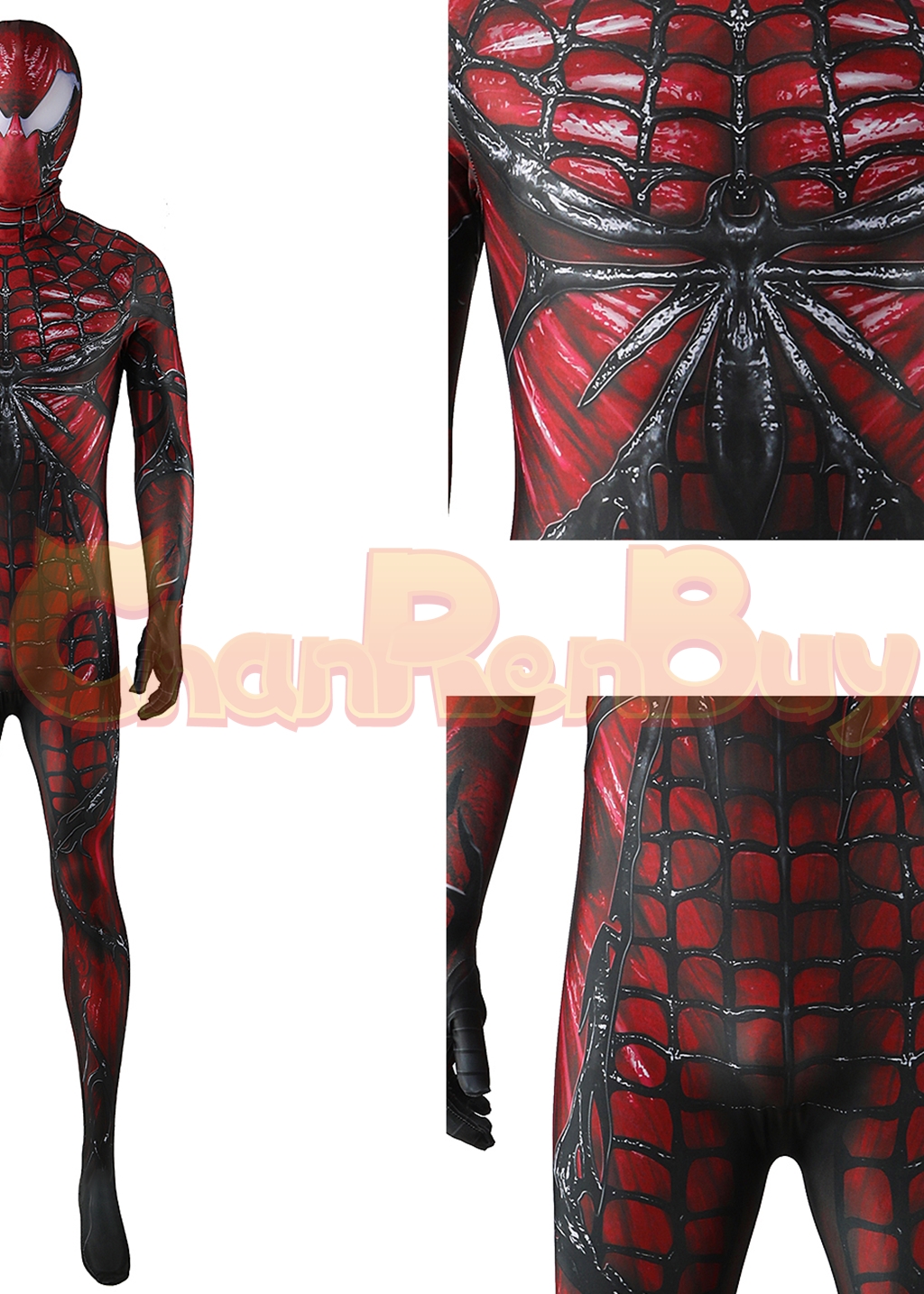 Venom Costume Marvel's Spider-man 2 Bodysuit Cosplay for Adult Kids Black Red Ver