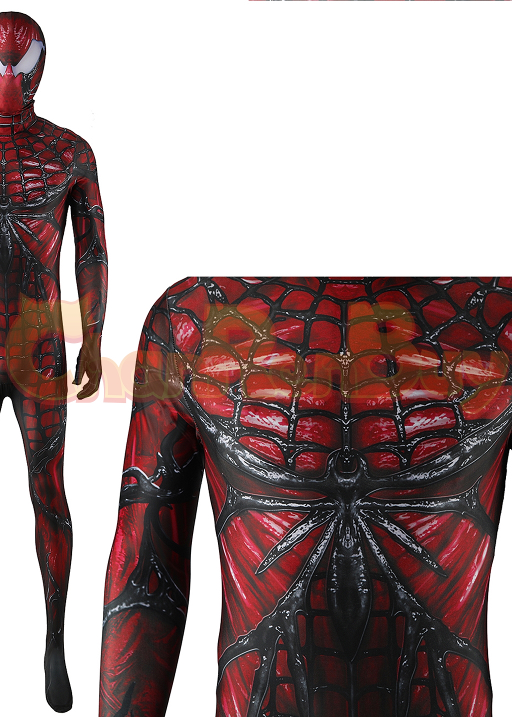 Venom Costume Marvel's Spider-man 2 Bodysuit Cosplay for Adult Kids Black Red Ver