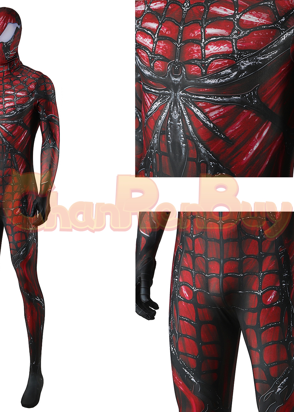 Venom Costume Marvel's Spider-man 2 Bodysuit Cosplay for Adult Kids Black Red Ver