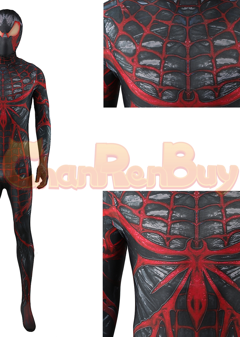 Venom Costume Marvel's Spider-man 2 Bodysuit Cosplay for Adult Kids Black Ver