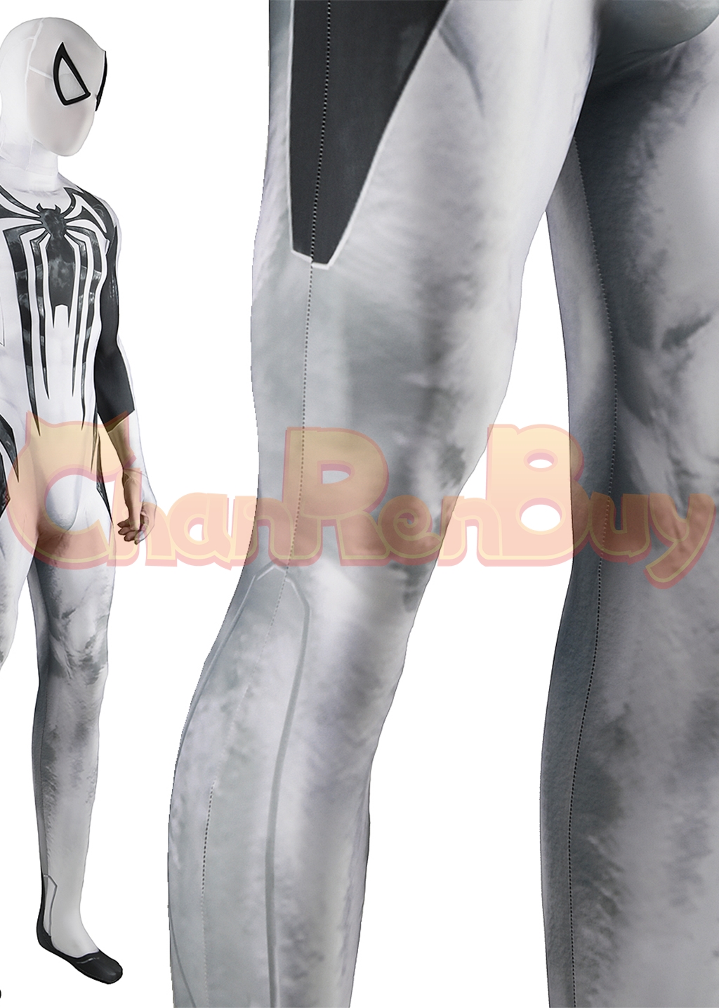 Venom Costume Marvel's Spider-man 2 Bodysuit Cosplay for Adult Kids White Ver.1