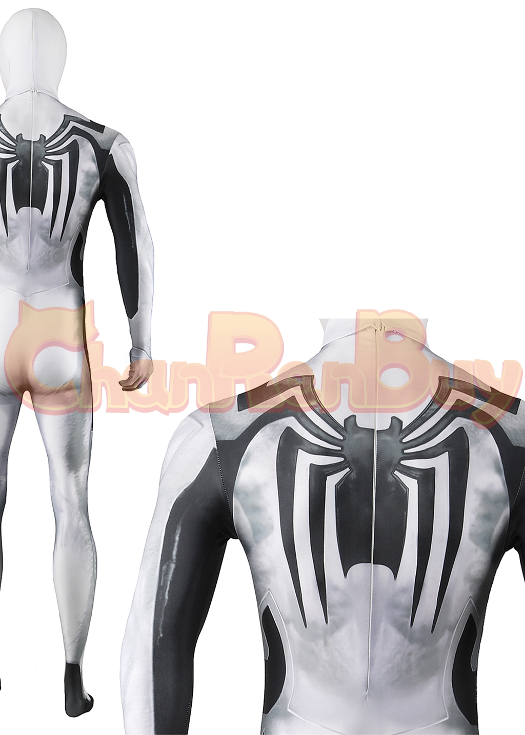 Venom Costume Marvel's Spider-man 2 Bodysuit Cosplay for Adult Kids White Ver.1