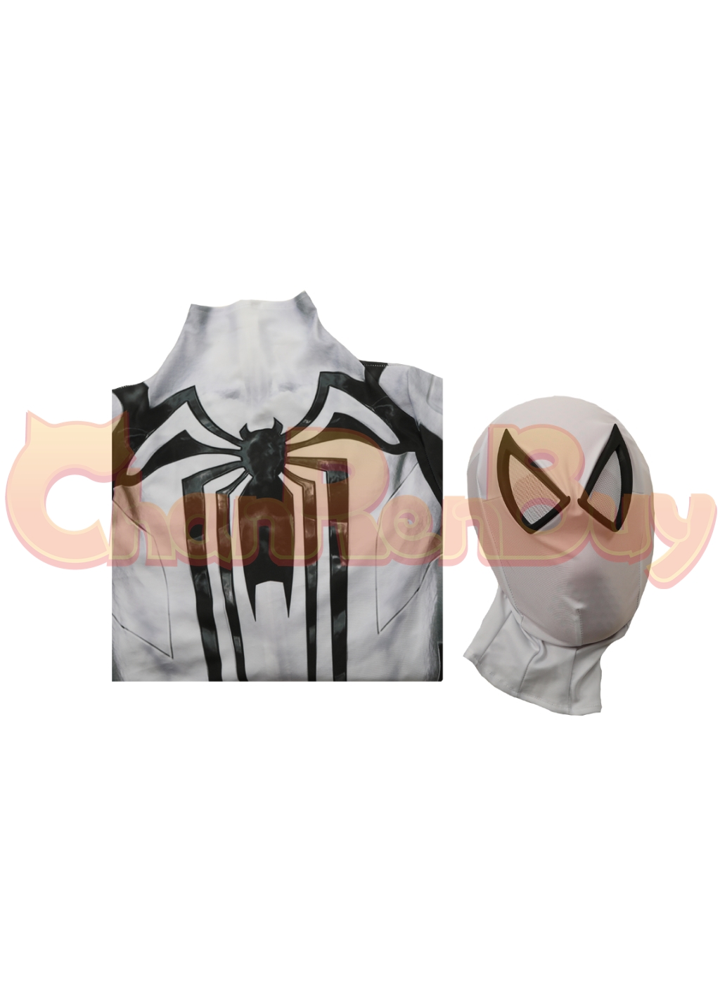 Venom Costume Marvel's Spider-man 2 Bodysuit Cosplay for Adult Kids White Ver.1