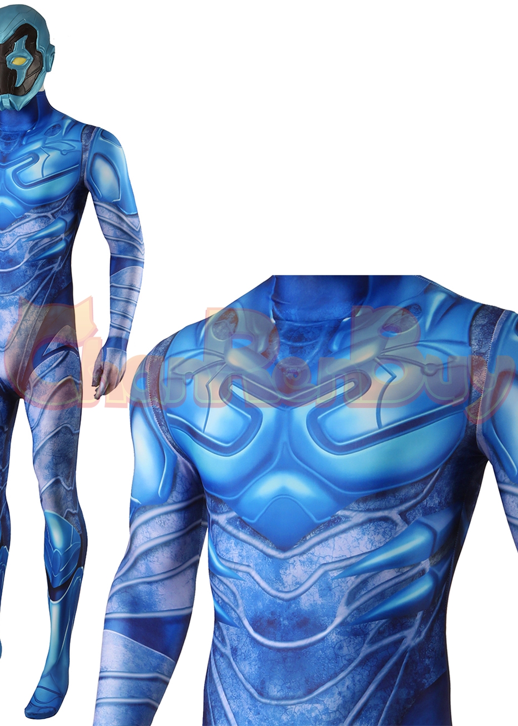 Blue Beetle Costume Bodysuit Cosplay for Adult Kids Ver.1