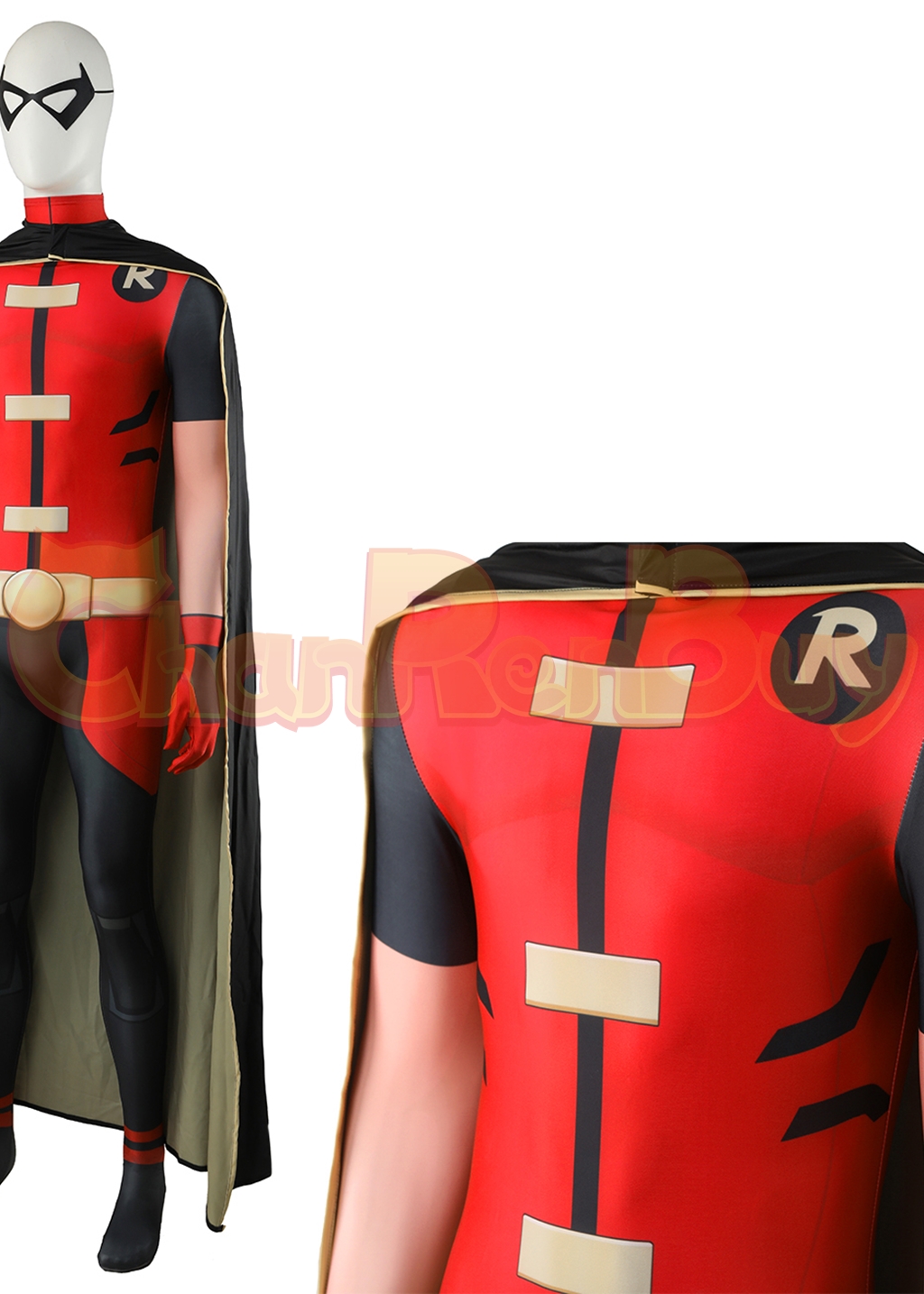Robin Costume Teen Titans Bodysuit Cosplay for Adult Kids