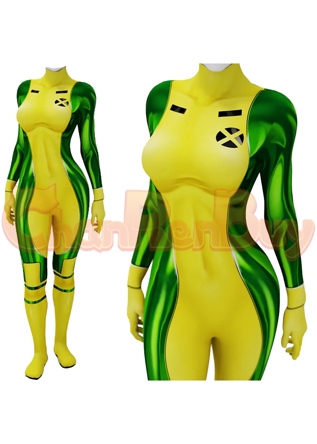 Rogue Costume X-Men'97 Anna Marie Raven Bodysuit Cosplay for Adult Kids