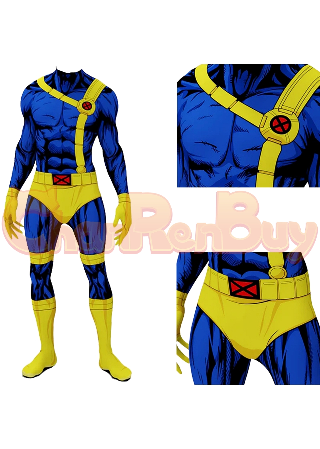 Cyclops Costume X-Men '97 Scott Summers Bodysuit Cosplay for Adult Kids Ver.1