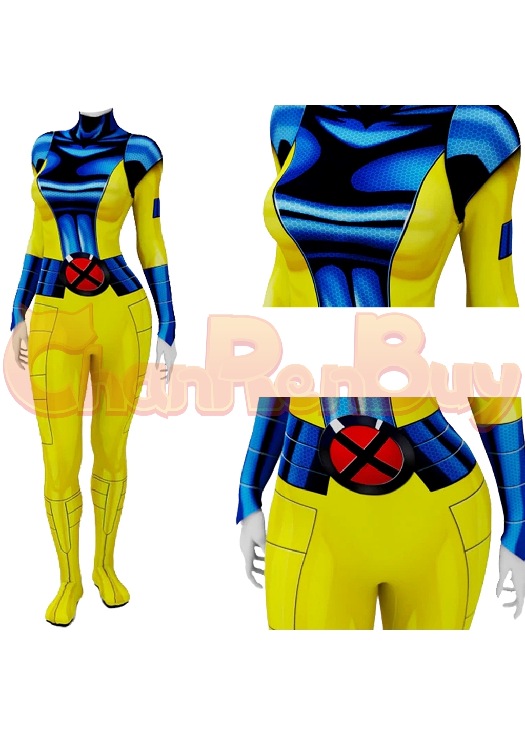 Jean Elaine Grey Costume X-Men'97 Bodysuit Cosplay for Adult Kids