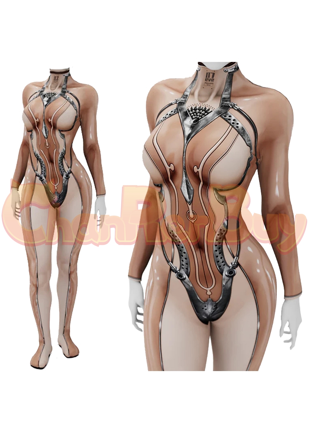 Eve Costume Stellar Blade Bodysuit Cosplay for Adult Kids