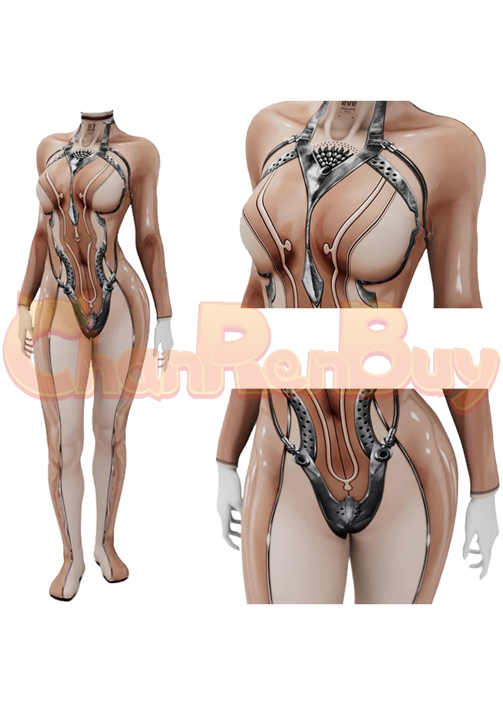 Eve Costume Stellar Blade Bodysuit Cosplay for Adult Kids