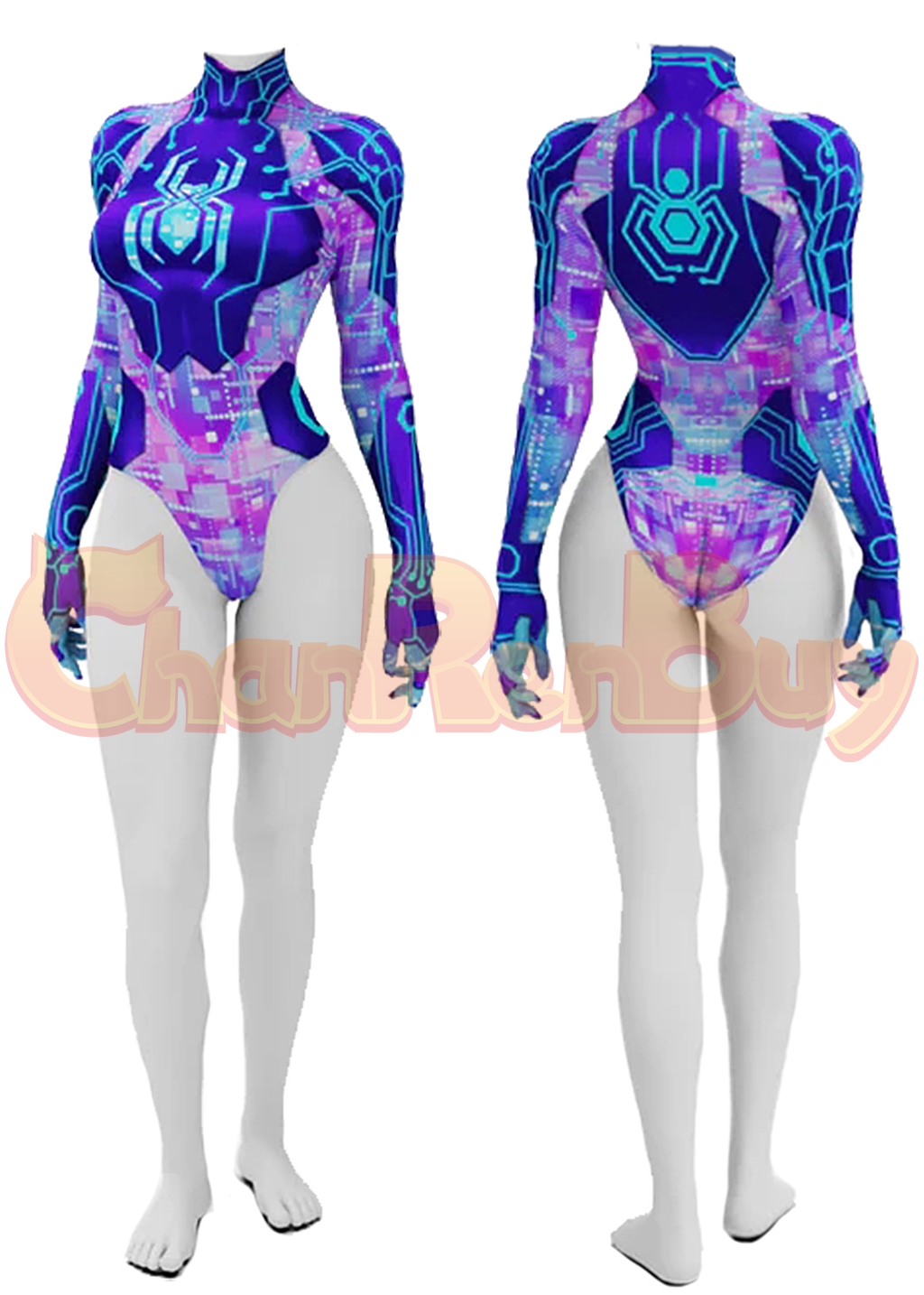 Spider-Byte Costume Spider-Man Across the Spider-Verse Swimsuit Bodysuit Cosplay for Adult Kids