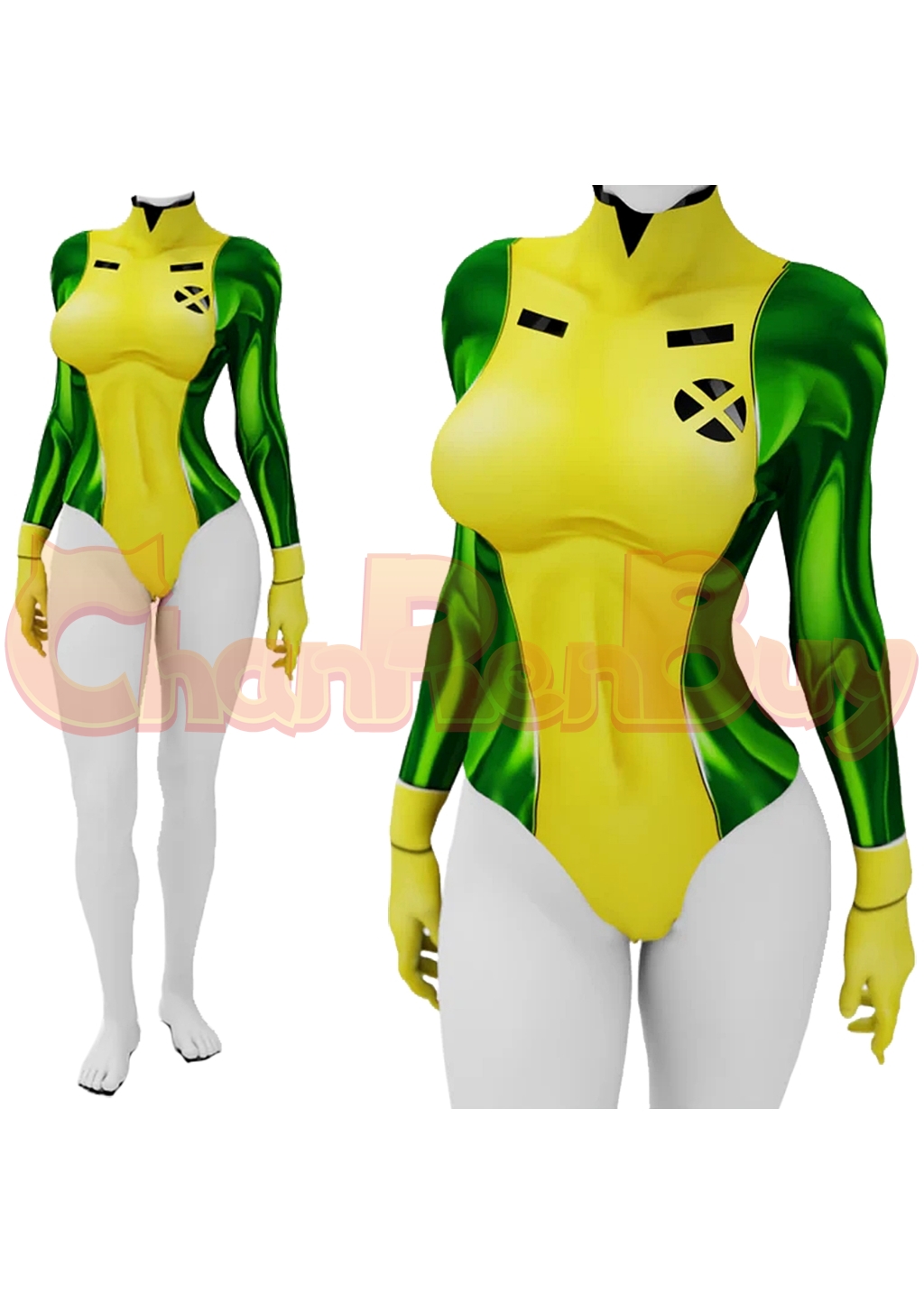 Rogue Anna Marie Raven Costume X-Men '97 Swimsuit Bodysuit Cosplay for Adult Kids