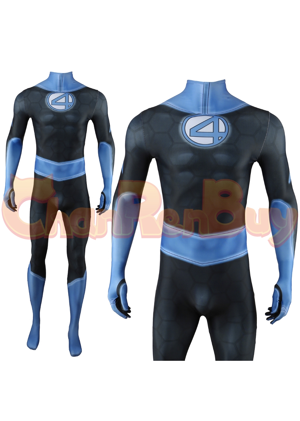 Mr. Fantastic Costume Fantastic 4 Bodysuit Cosplay for Adult Kids