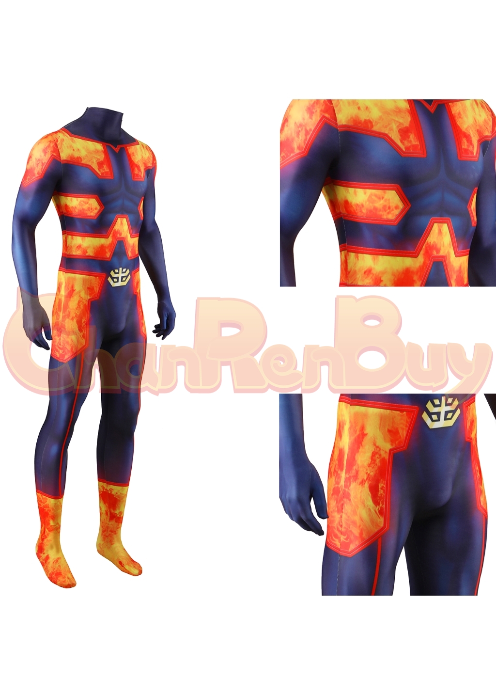 Endeavour Costume Bodysuit My Hero Academia Cosplay for Adult Kids