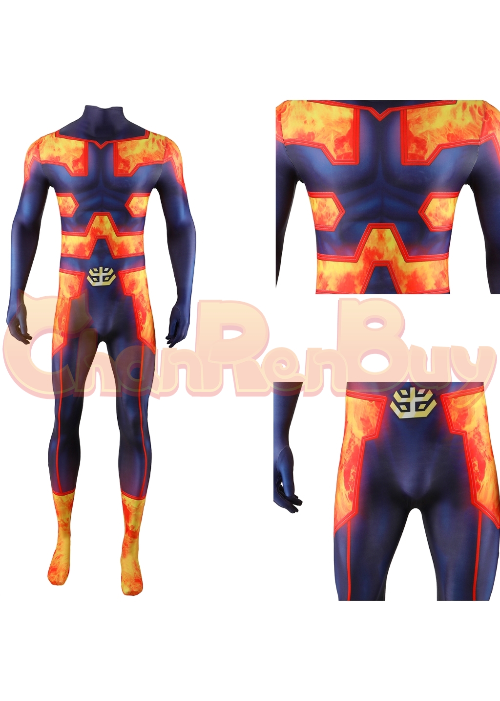 Endeavour Costume Bodysuit My Hero Academia Cosplay for Adult Kids