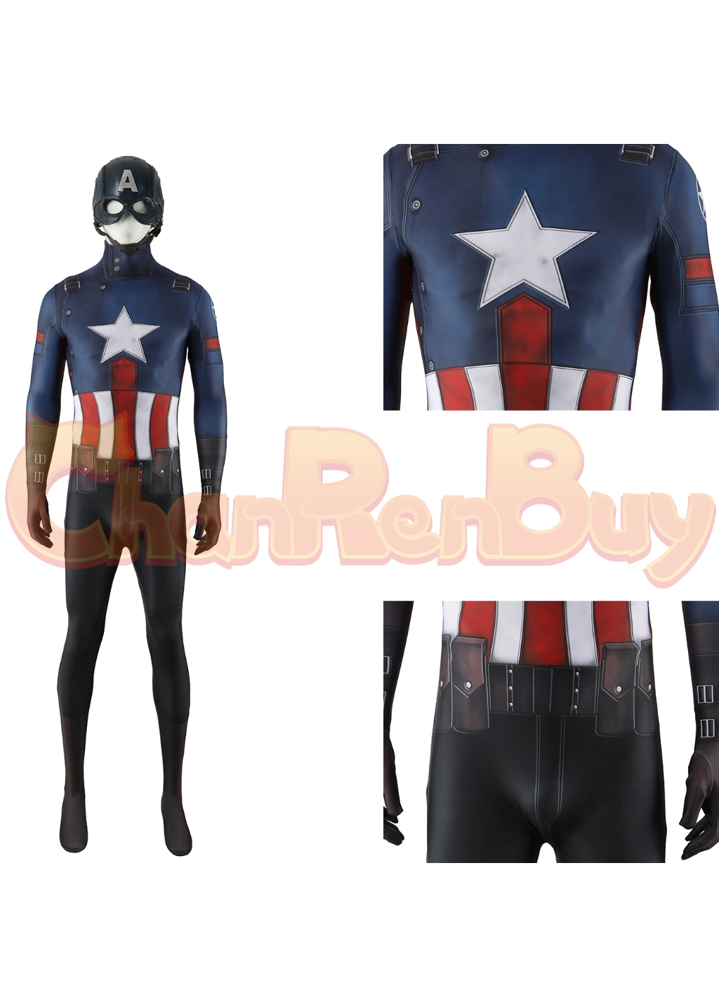 Captain America Costume Steven Rogers Rise of Hydra Bodysuit Cosplay for Adult Kids