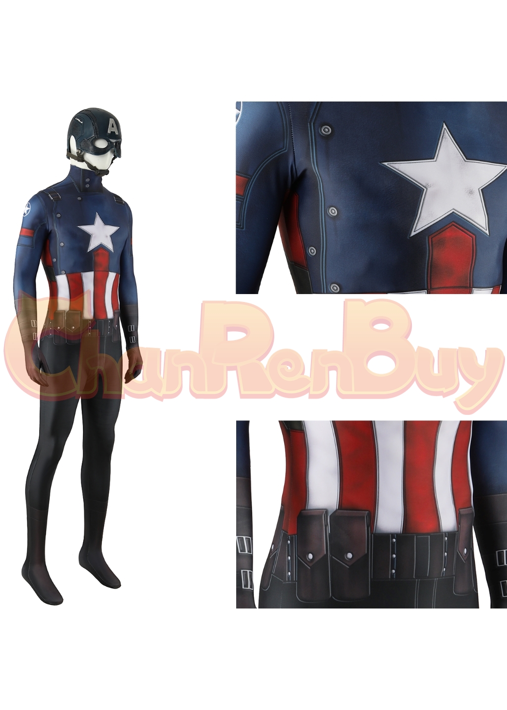 Captain America Costume Steven Rogers Rise of Hydra Bodysuit Cosplay for Adult Kids
