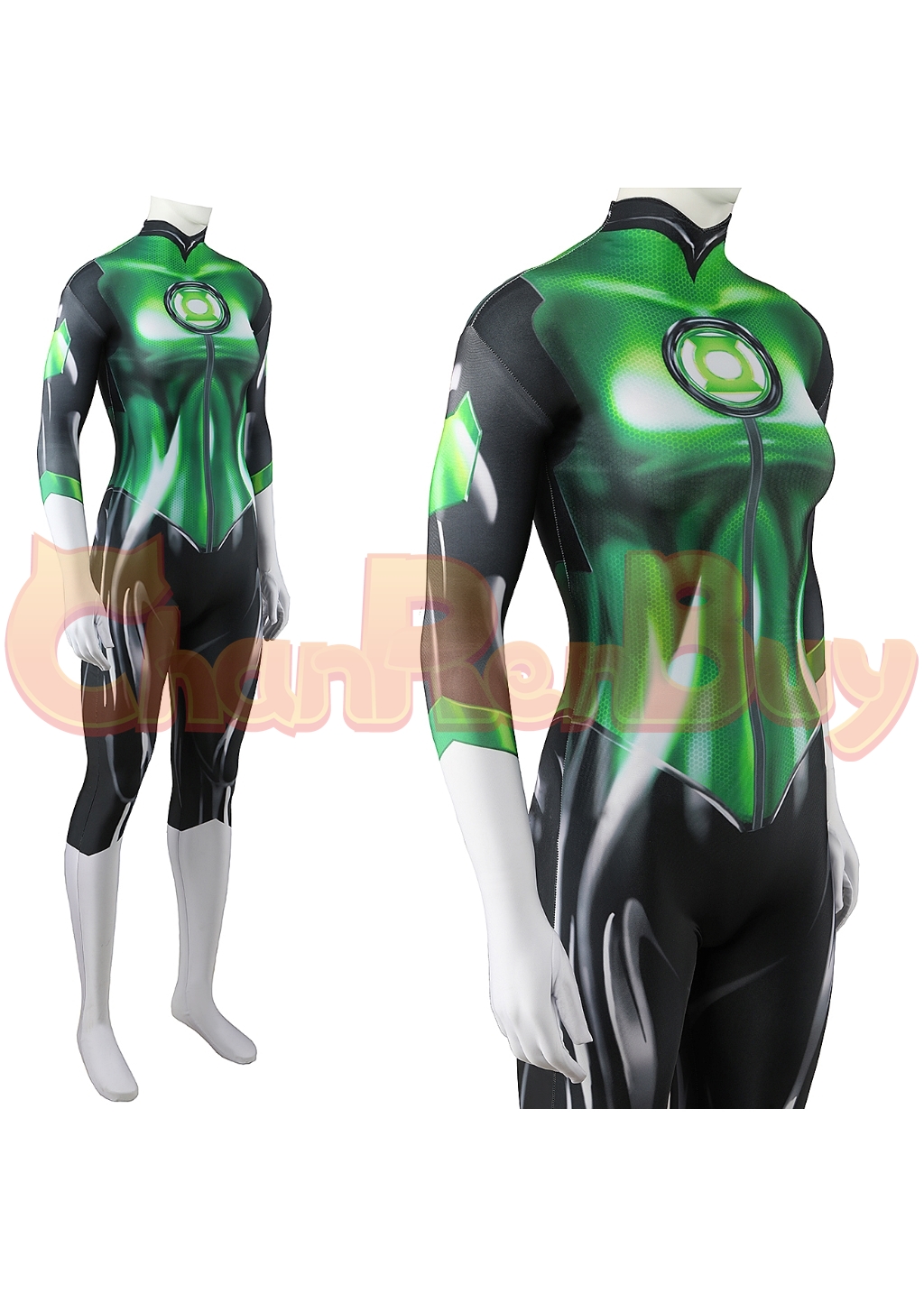 Jessica Cruz Costume Bodysuit Green Lantern Cosplay for Adult Kids