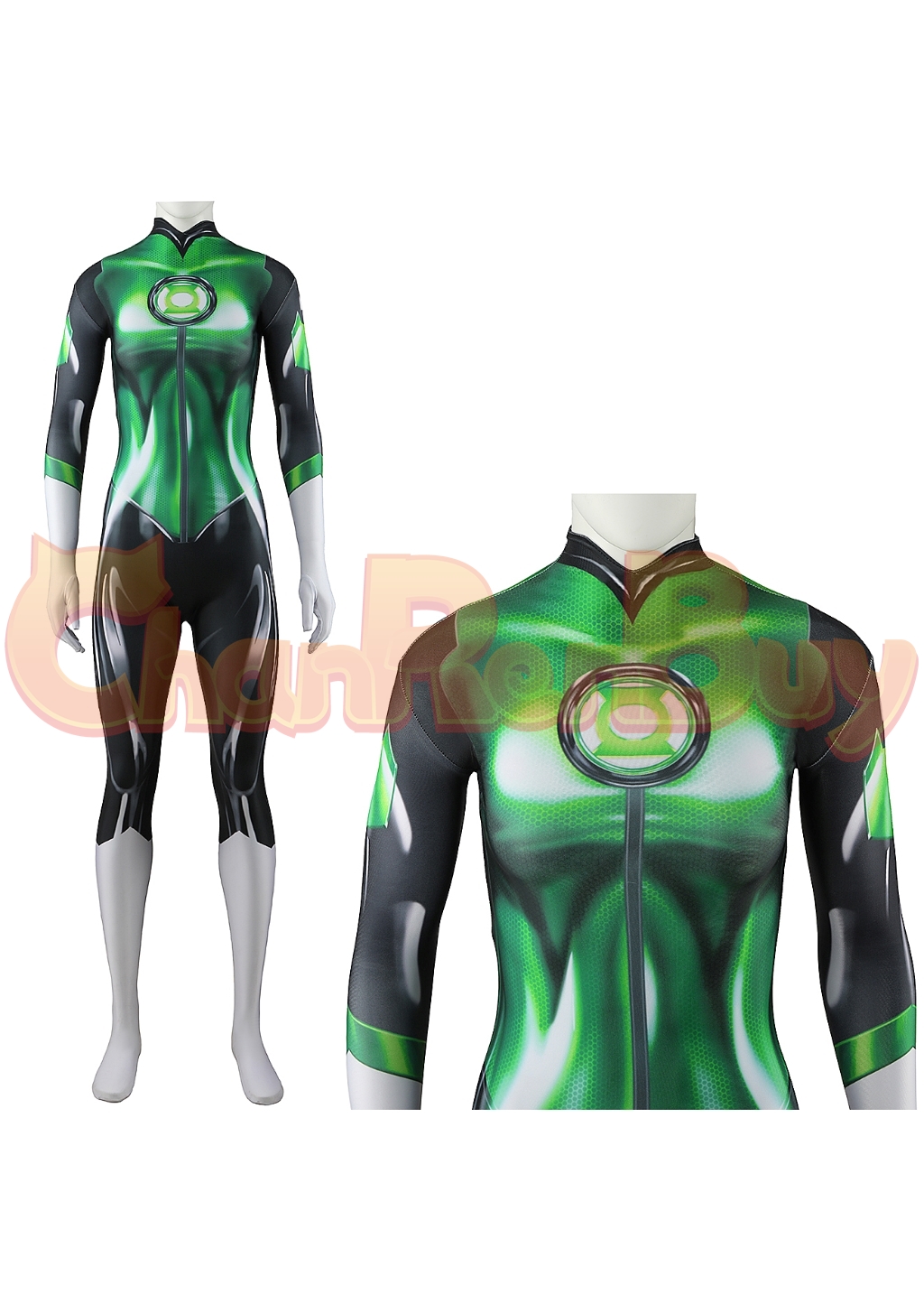 Jessica Cruz Costume Bodysuit Green Lantern Cosplay for Adult Kids