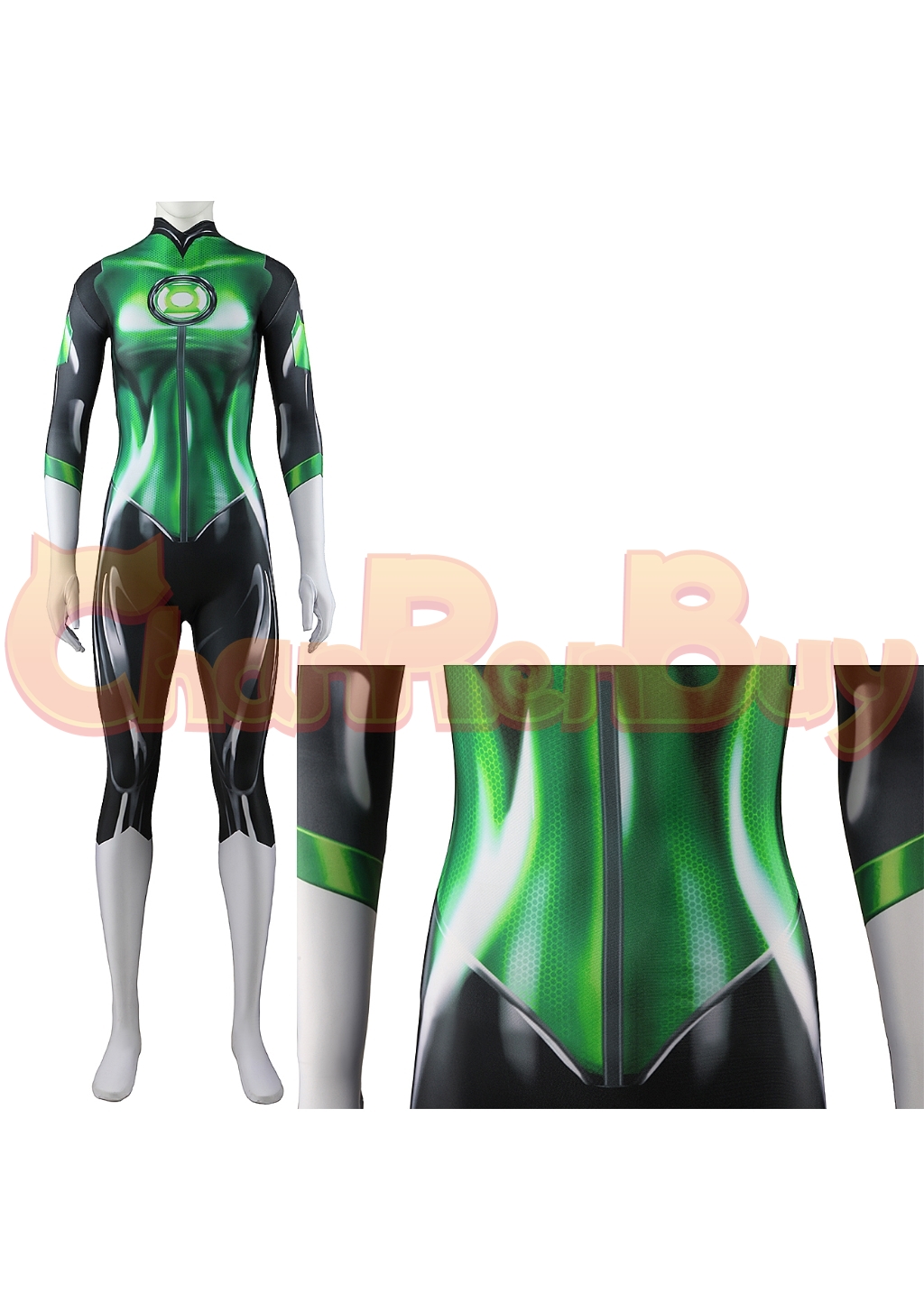 Jessica Cruz Costume Bodysuit Green Lantern Cosplay for Adult Kids