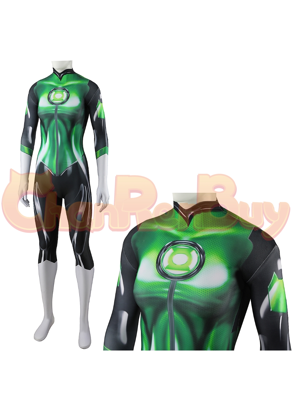 Jessica Cruz Costume Bodysuit Green Lantern Cosplay for Adult Kids