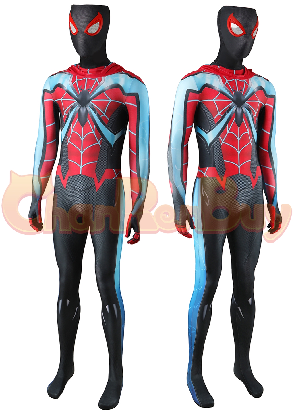 Miles Morales Costume Bodysuit Marvel's Spider-Man 2 Cosplay for Adult Kids Blue Ver