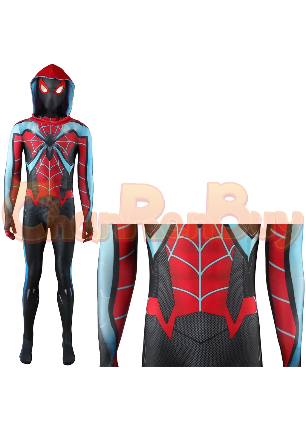Miles Morales Costume Bodysuit Marvel's Spider-Man 2 Cosplay for Adult Kids Blue Ver