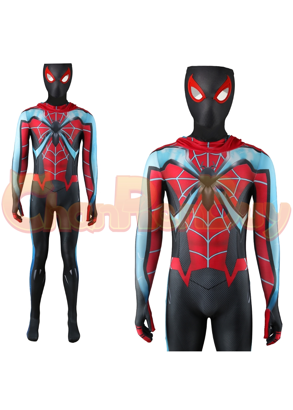 Miles Morales Costume Bodysuit Marvel's Spider-Man 2 Cosplay for Adult Kids Blue Ver
