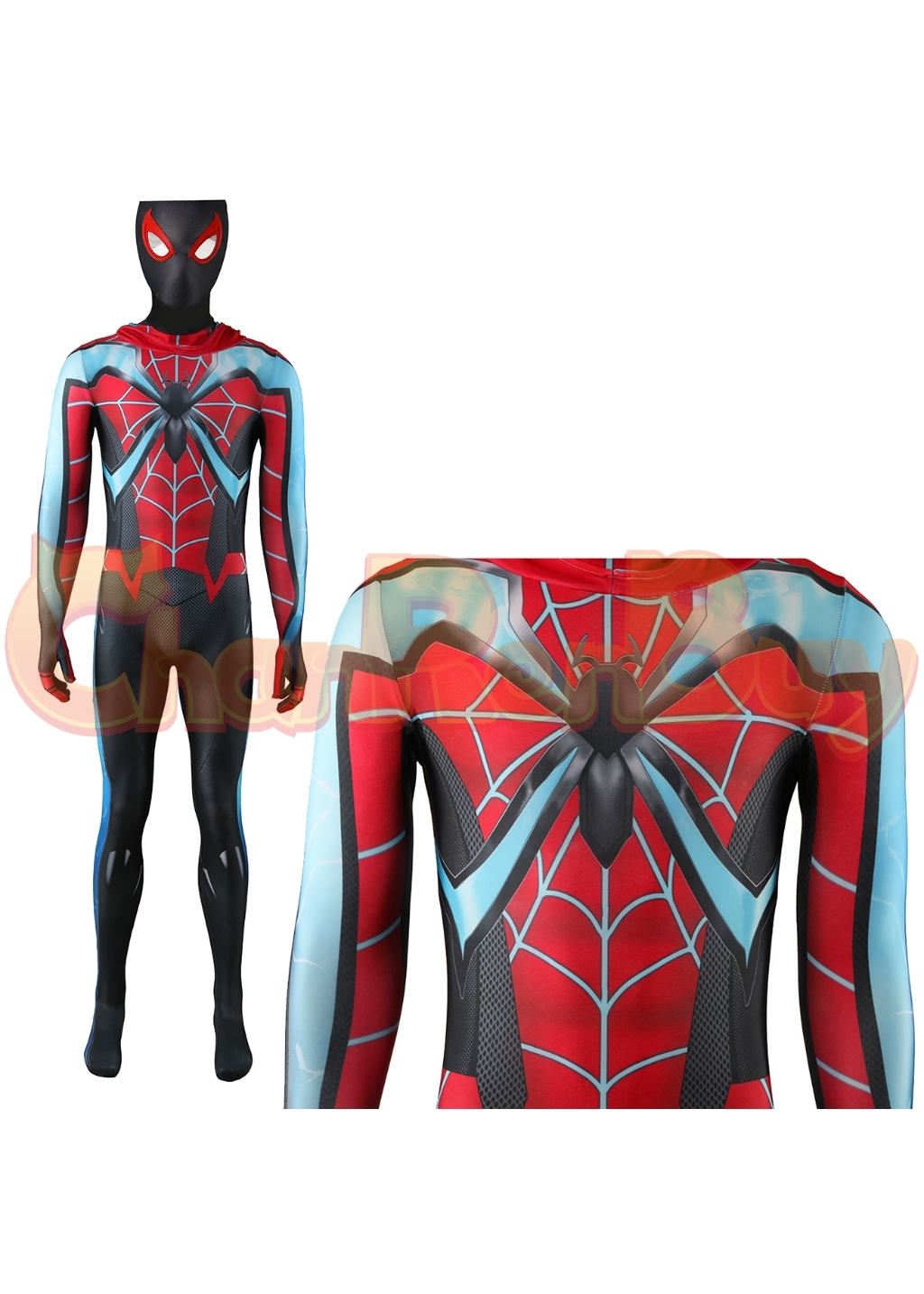 Miles Morales Costume Bodysuit Marvel's Spider-Man 2 Cosplay for Adult Kids Blue Ver