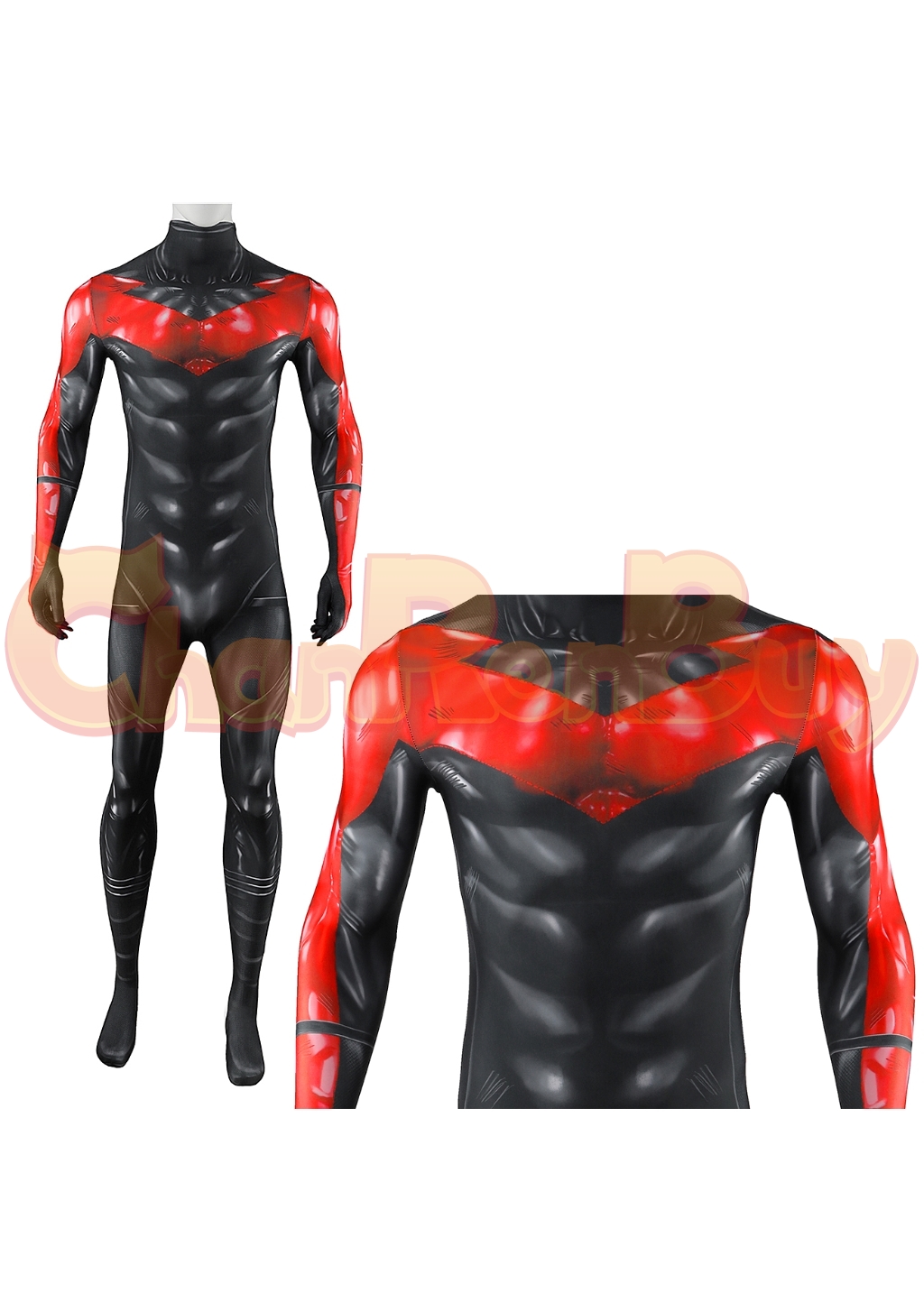 Nightwing Costume Bodysuit Bat Style Superhero Hush Cosplay for Adult Kids