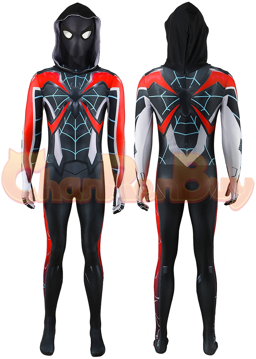 Miles Morales Costume Bodysuit Marvel's Spider-Man 2 Cosplay for Adult Kids Black Ver