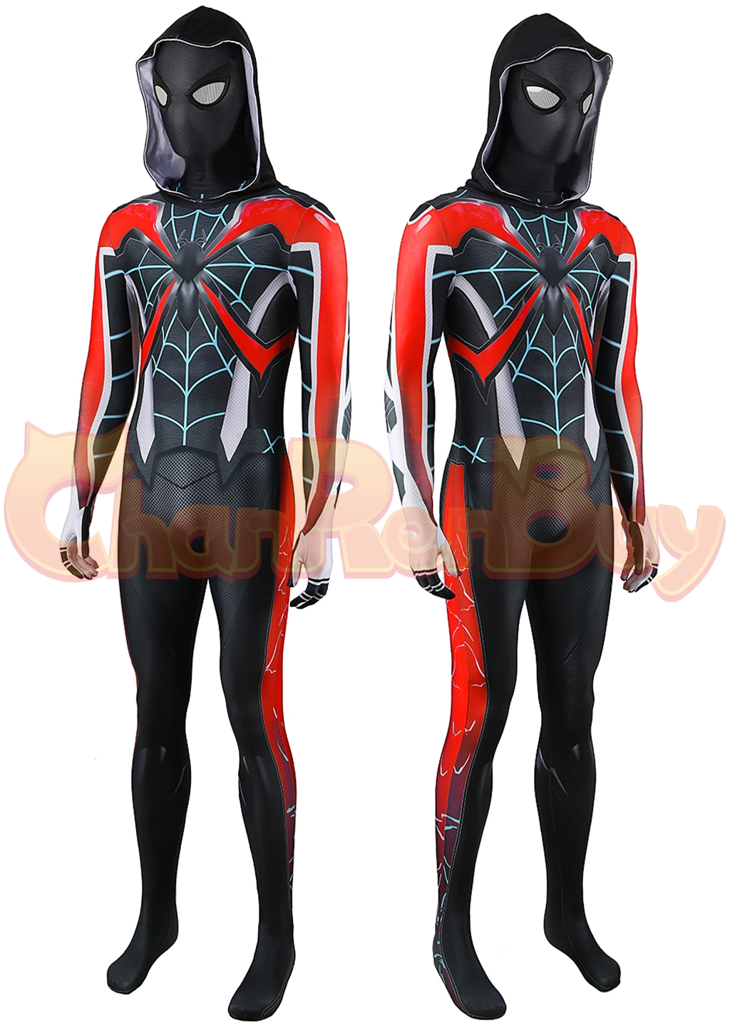 Miles Morales Costume Bodysuit Marvel's Spider-Man 2 Cosplay for Adult Kids Black Ver