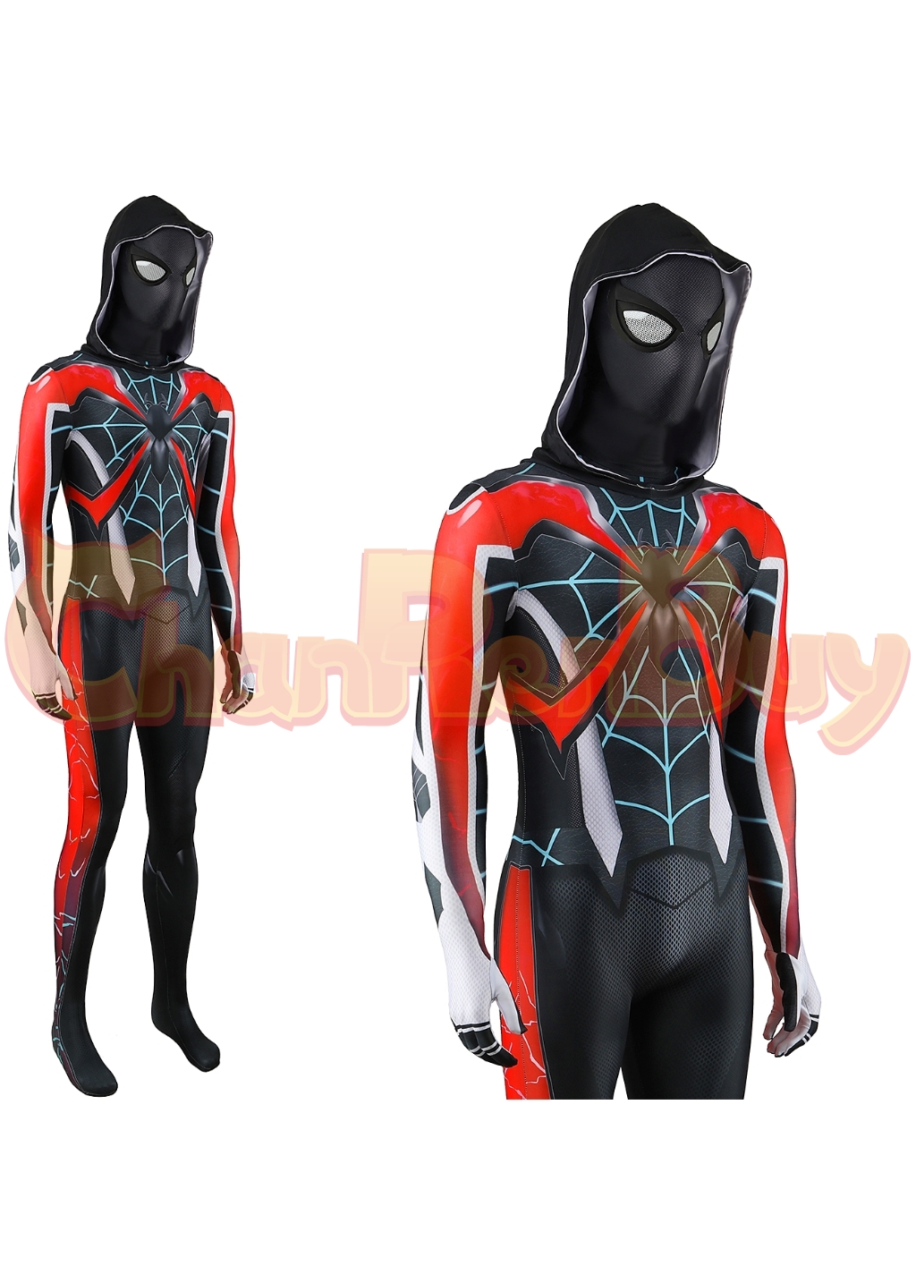 Miles Morales Costume Bodysuit Marvel's Spider-Man 2 Cosplay for Adult Kids Black Ver