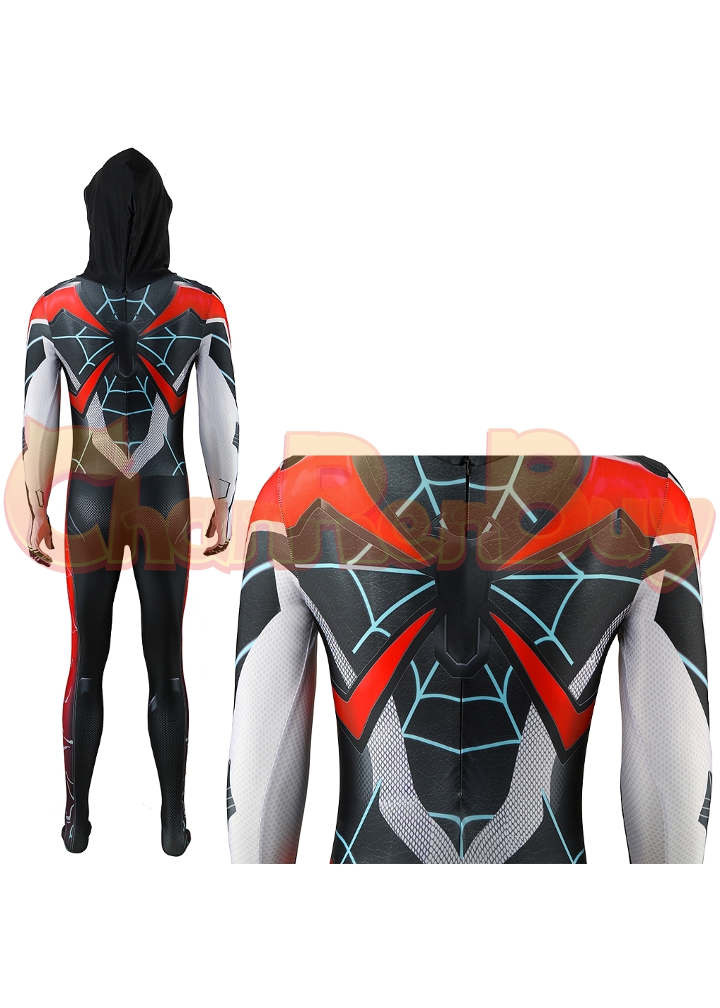 Miles Morales Costume Bodysuit Marvel's Spider-Man 2 Cosplay for Adult Kids Black Ver