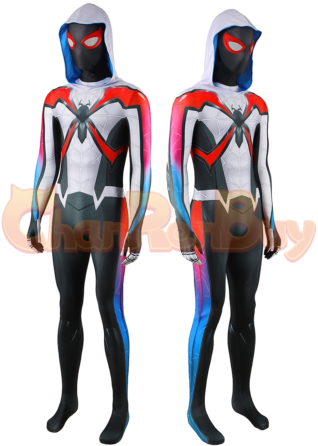 Miles Morales Costume Bodysuit Marvel's Spider-Man 2 Cosplay for Adult Kids White Ver