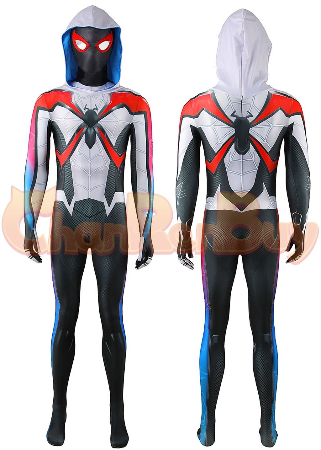 Miles Morales Costume Bodysuit Marvel's Spider-Man 2 Cosplay for Adult Kids White Ver