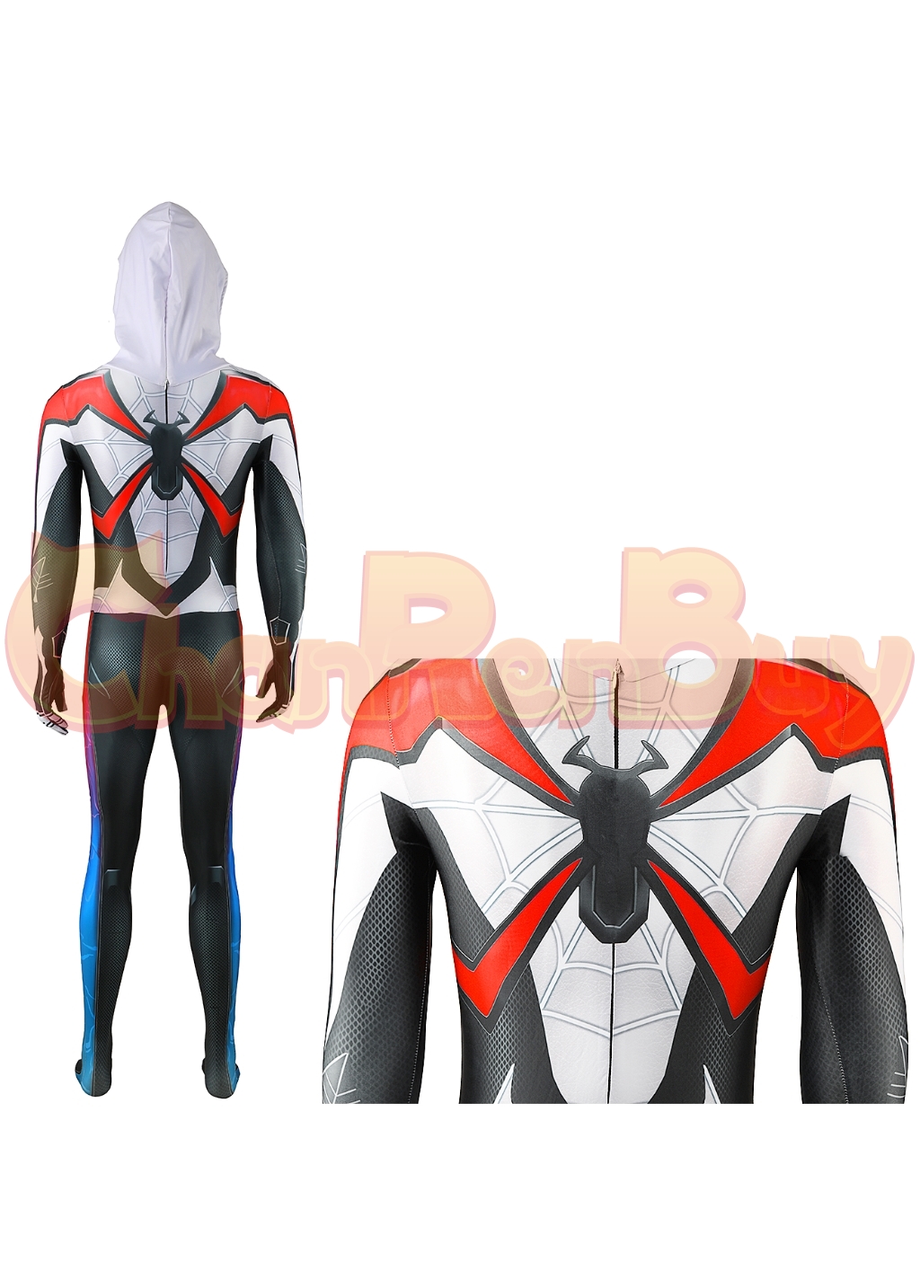 Miles Morales Costume Bodysuit Marvel's Spider-Man 2 Cosplay for Adult Kids White Ver
