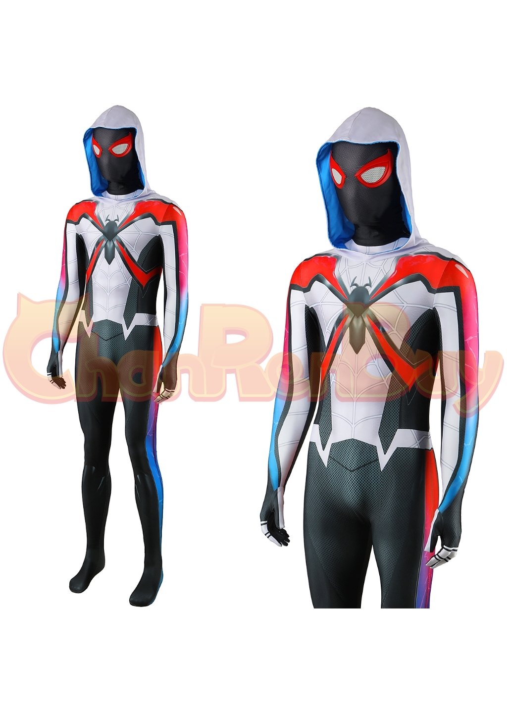 Miles Morales Costume Bodysuit Marvel's Spider-Man 2 Cosplay for Adult Kids White Ver