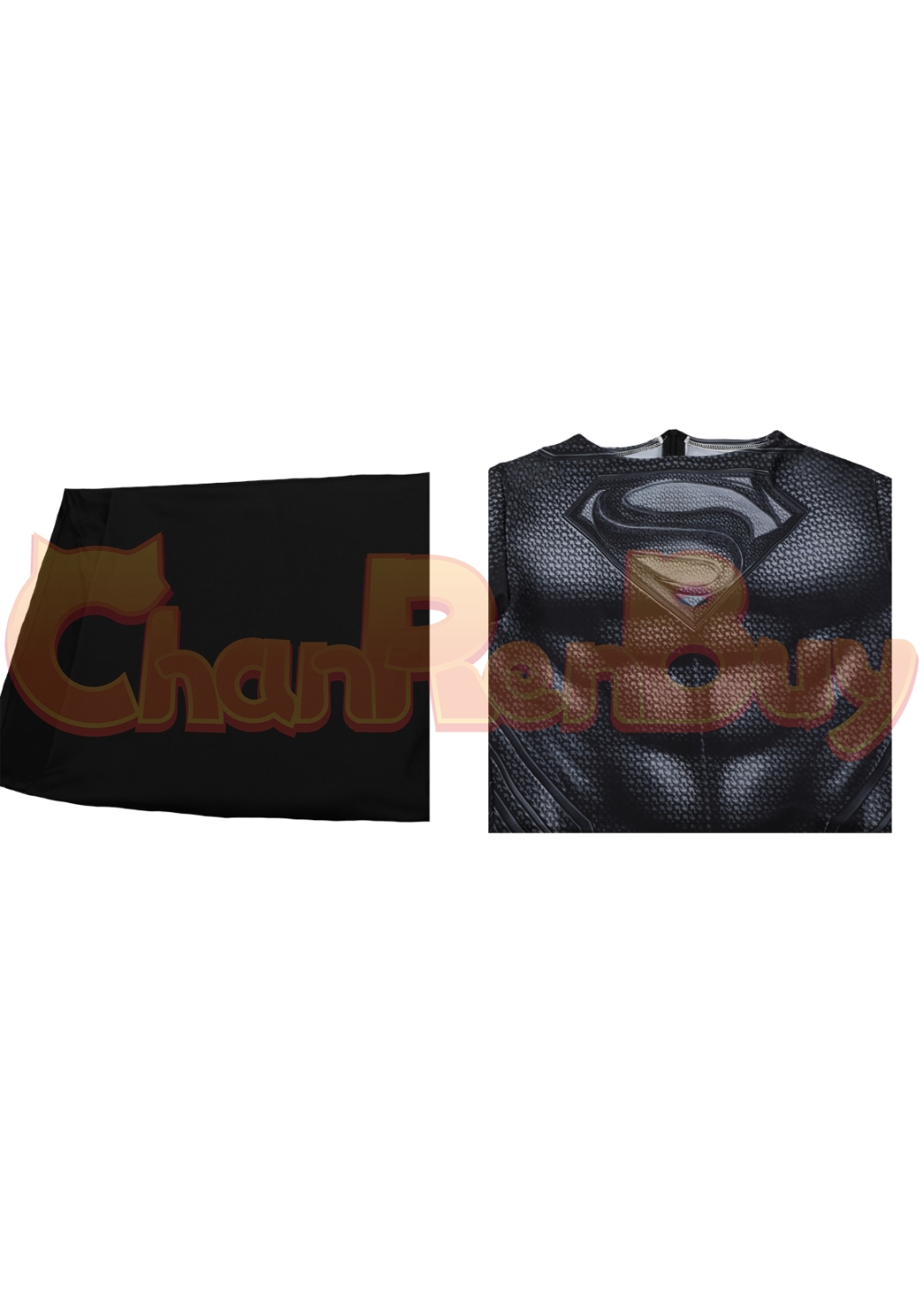 Superhero Man Costume Bodysuit Clark Kent Cosplay for Adult Kids Black Ver