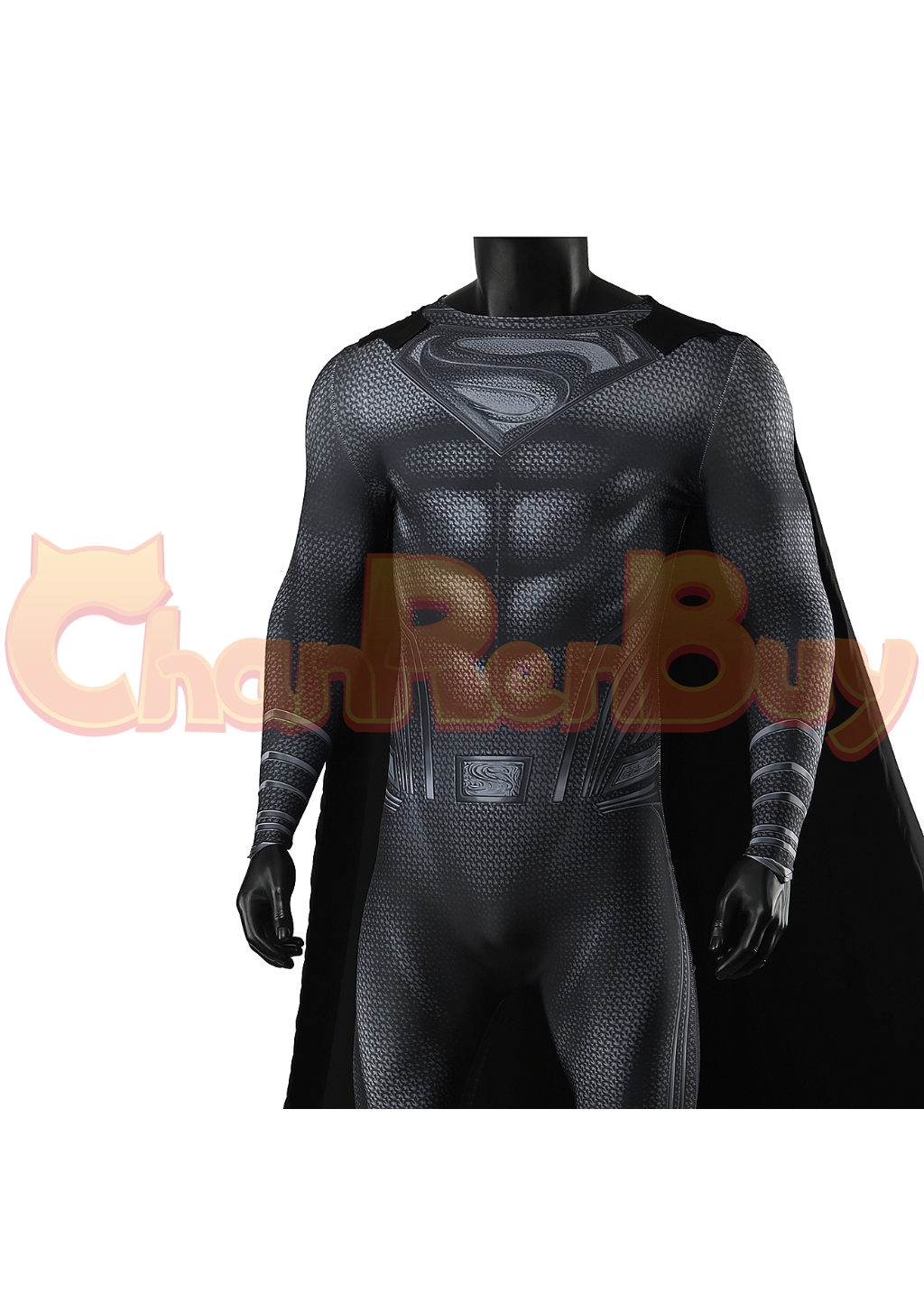 Superhero Man Costume Bodysuit Clark Kent Cosplay for Adult Kids Black Ver