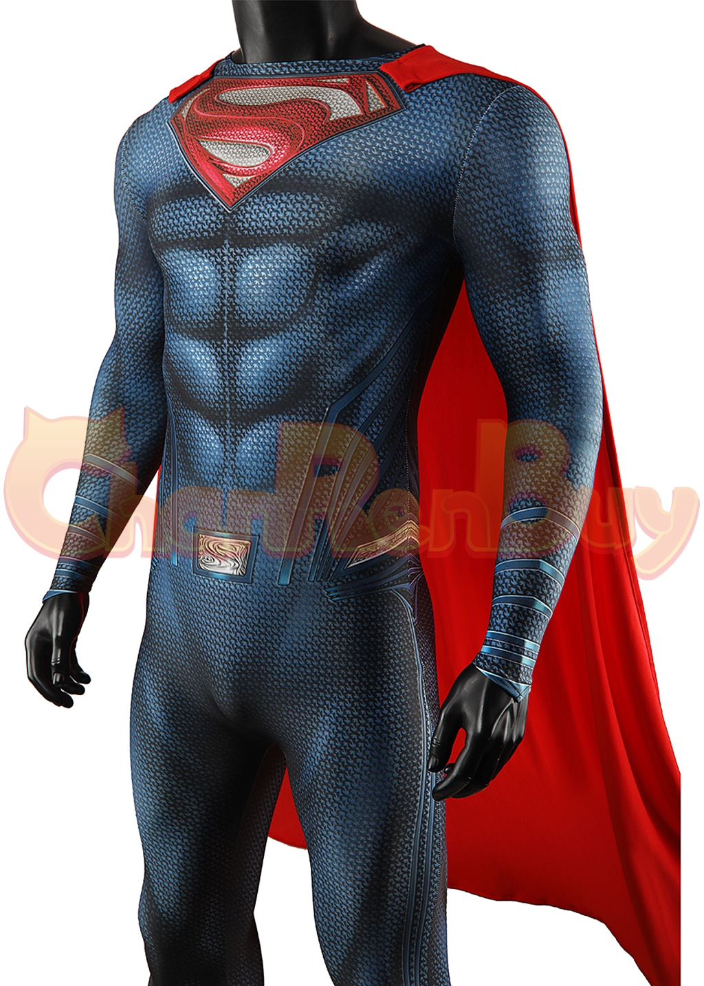 Superhero Man Costume Bodysuit Clark Kent Cosplay for Adult Kids Red Ver