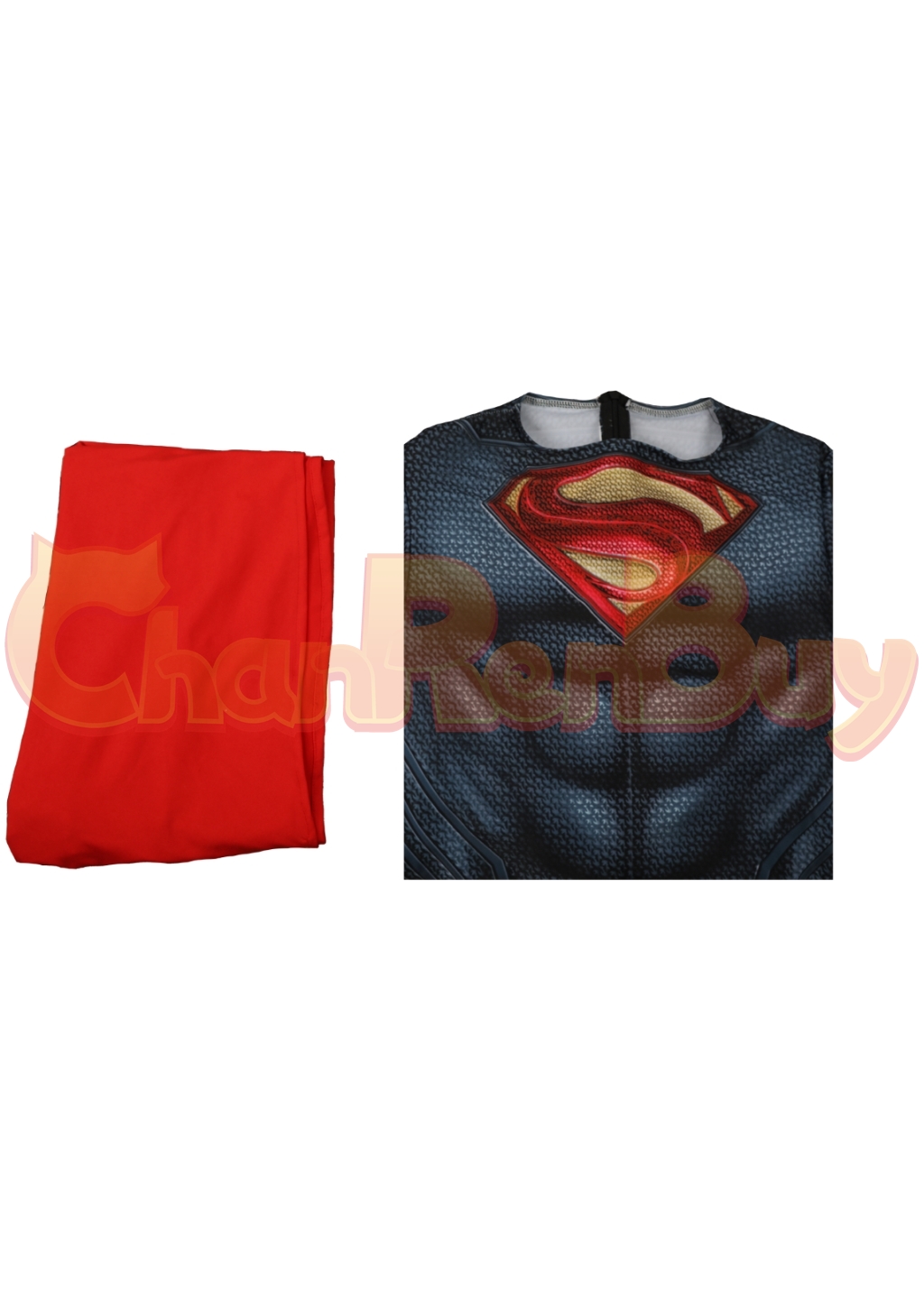 Superhero Man Costume Bodysuit Clark Kent Cosplay for Adult Kids Red Ver