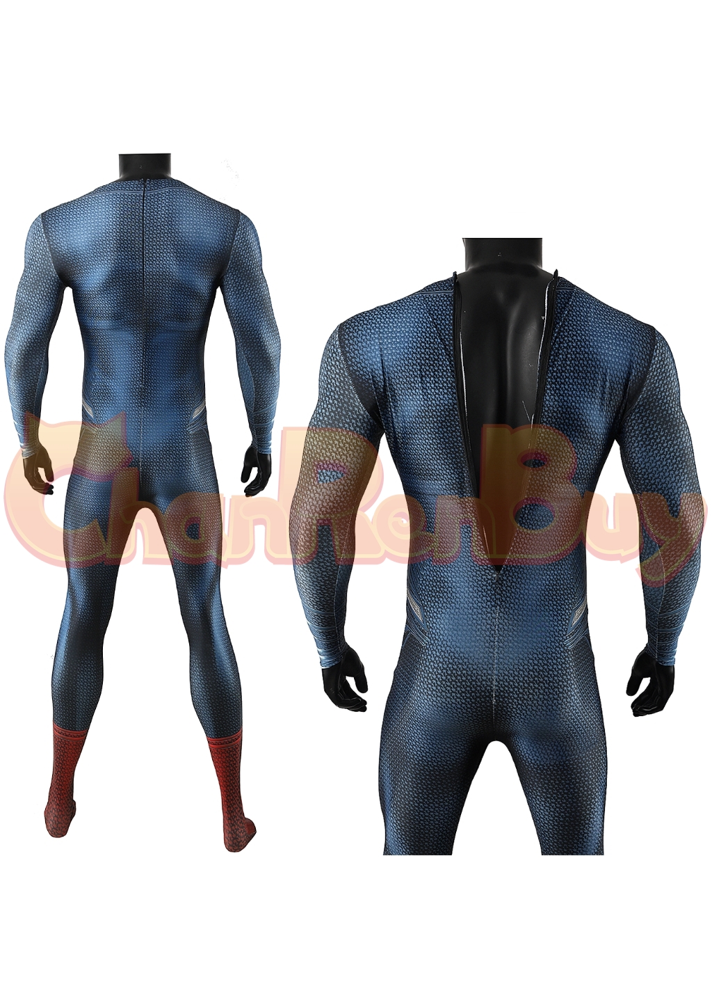 Superhero Man Costume Bodysuit Clark Kent Cosplay for Adult Kids Red Ver
