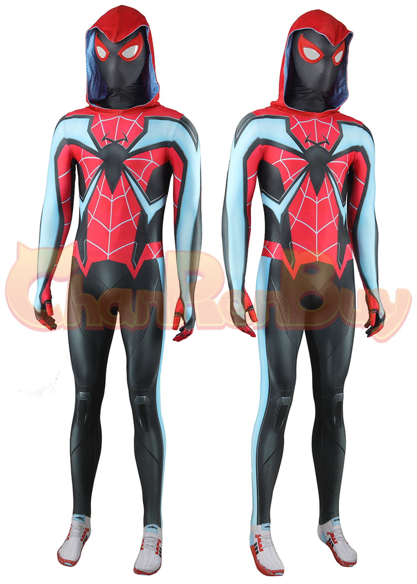 Miles Morales Costume Bodysuit Marvel's Spider-Man 2 Cosplay for Adult Kids Red Ver