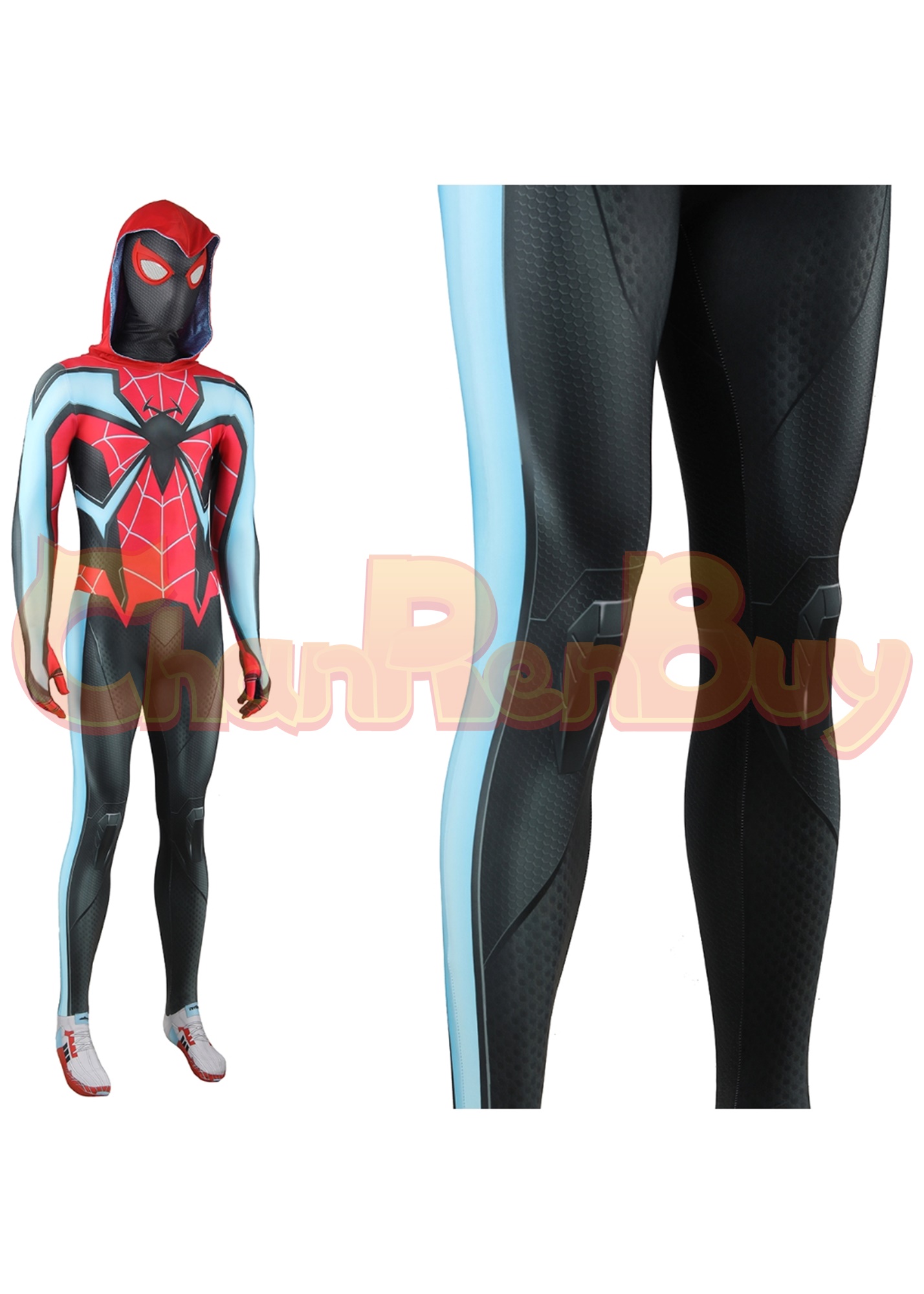 Miles Morales Costume Bodysuit Marvel's Spider-Man 2 Cosplay for Adult Kids Red Ver